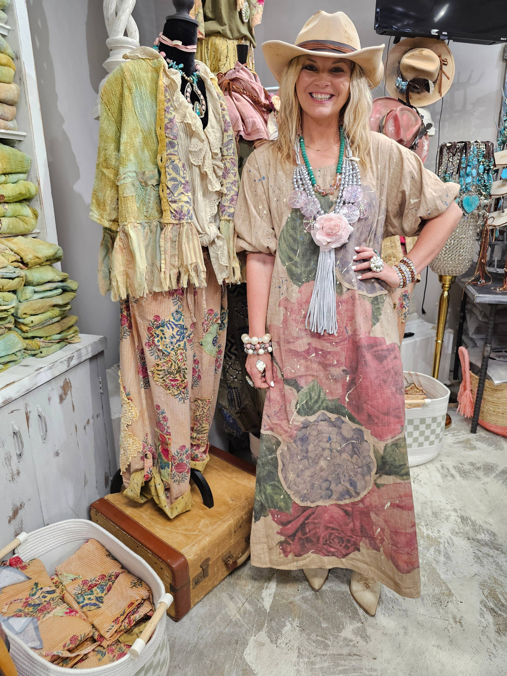 Linen Rose Dress
