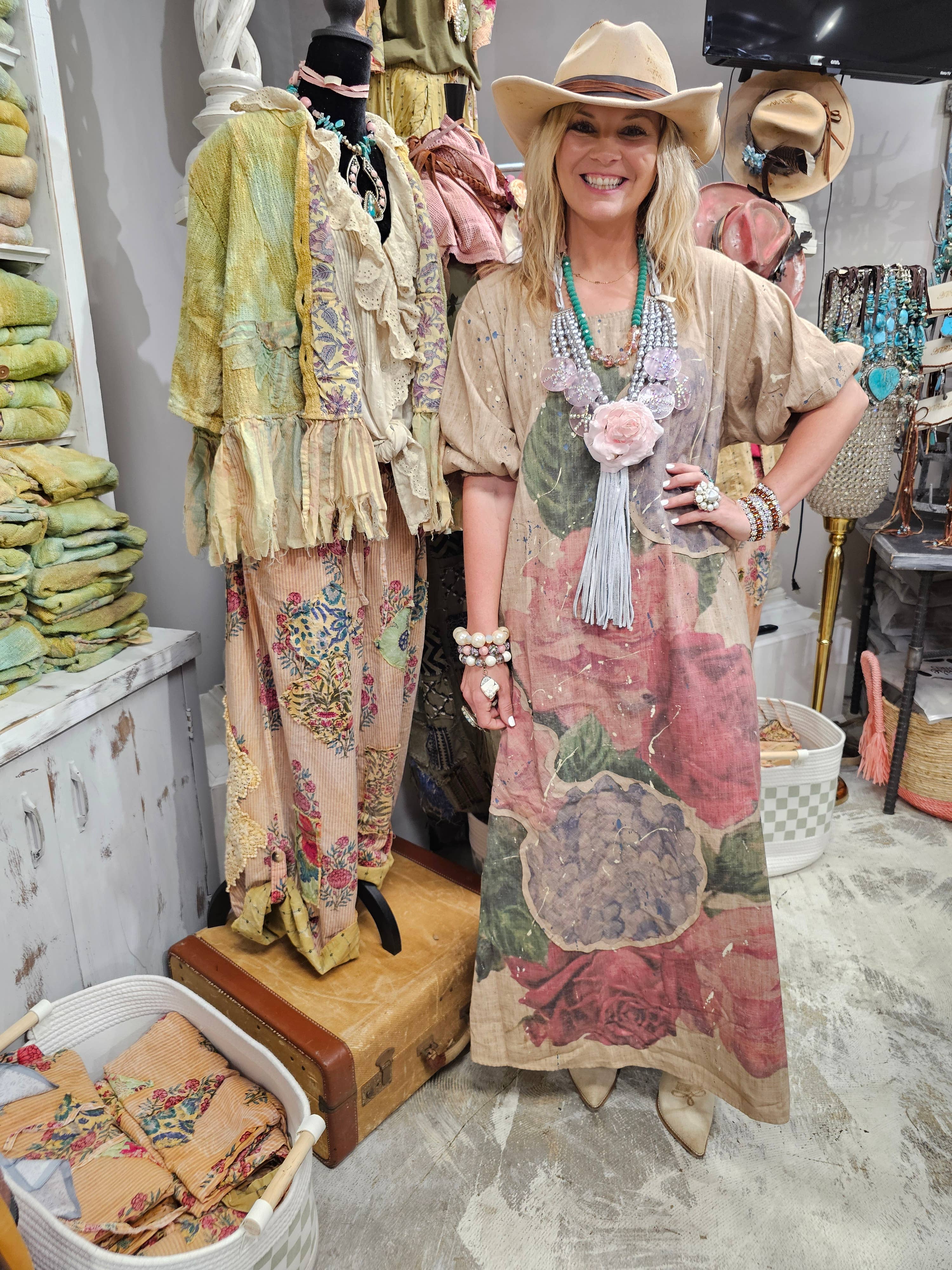 Linen Rose Dress