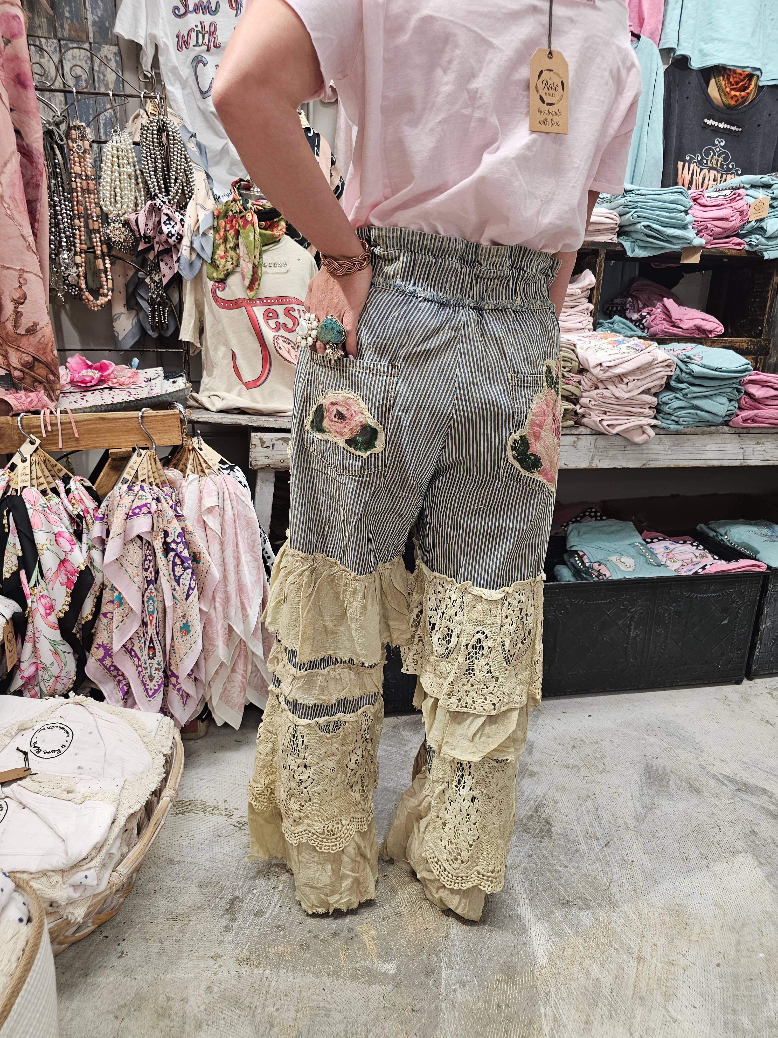 Rose Ticking Pant: S