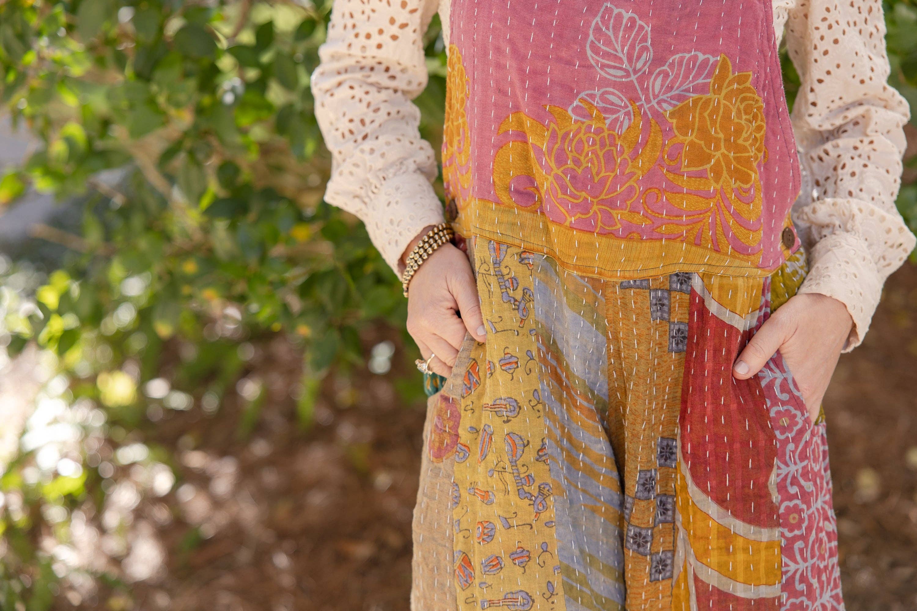 Kantha Kaleidoscope Overalls: S/M