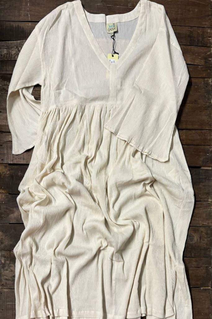 Breezy Afternoon Dress Parchment JG-17A : ONE SIZE
