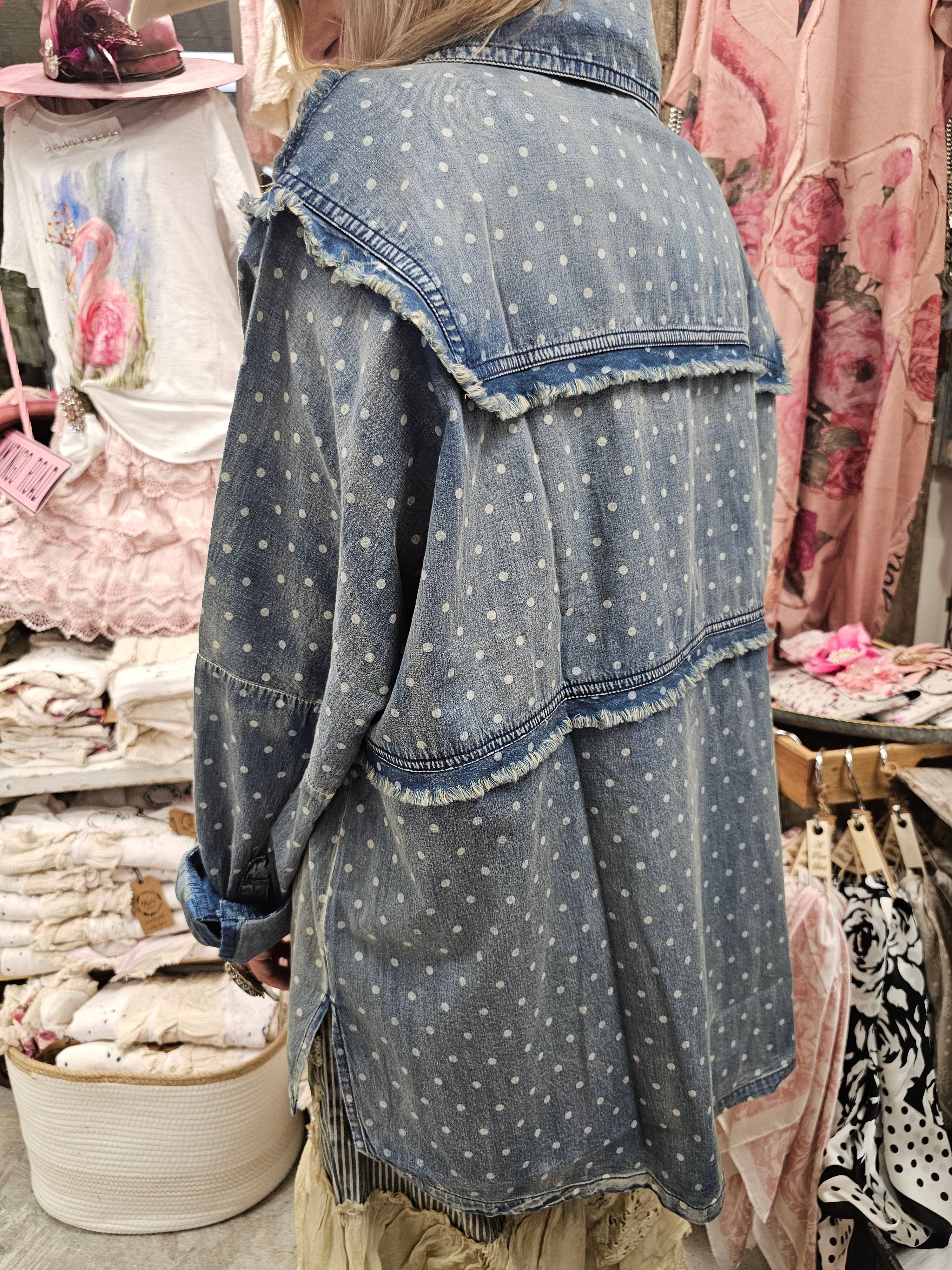 Denim Polka Dot Shirt