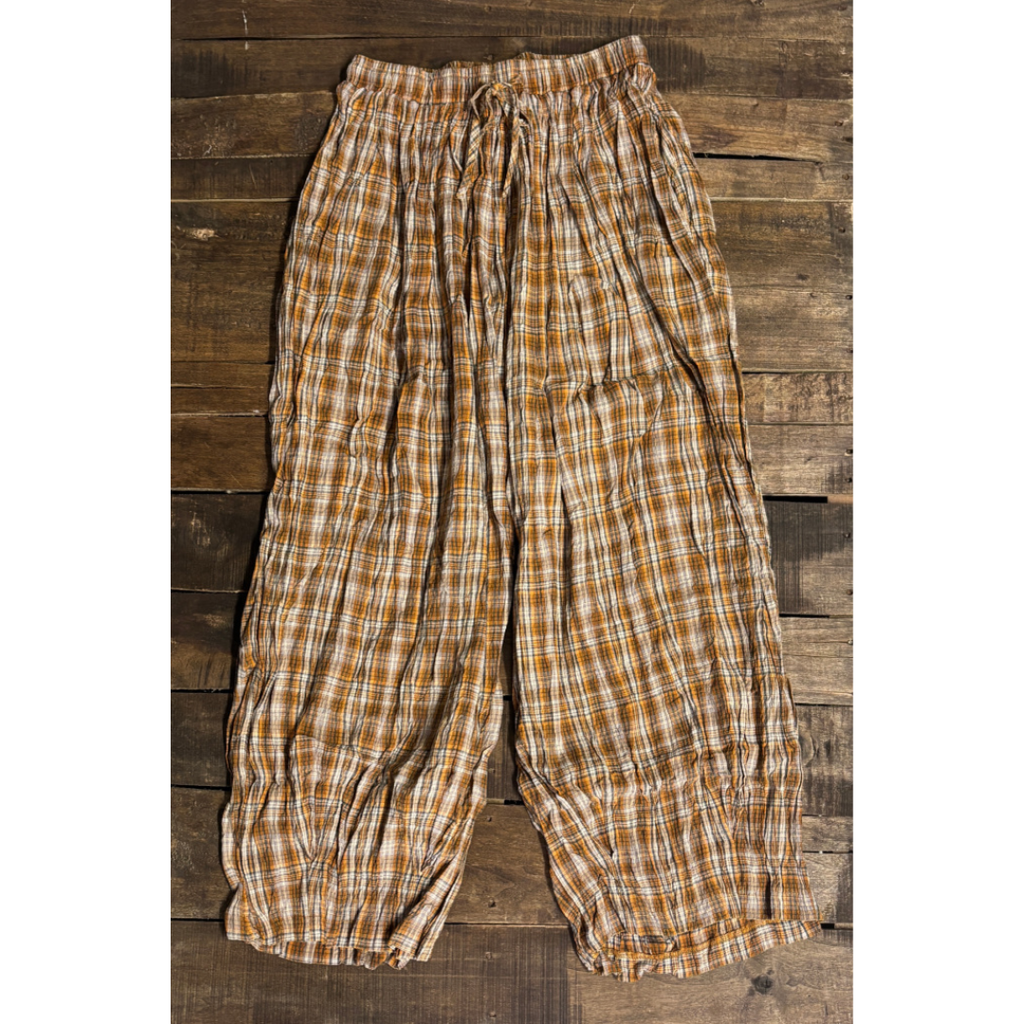 Playful Days Pants - Chocolate Plaid: ONE SIZE