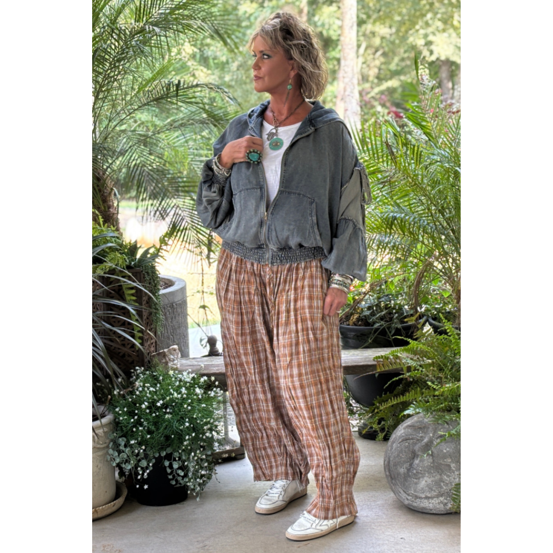 Playful Days Pants - Chocolate Plaid: ONE SIZE