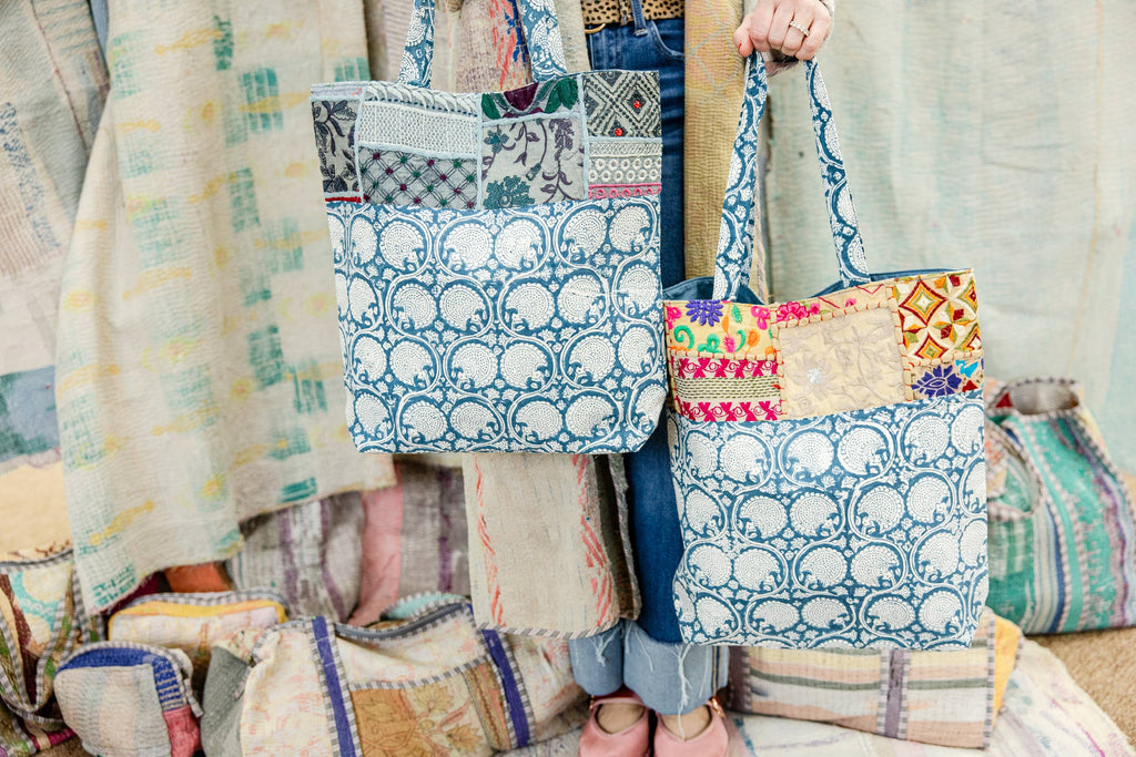 Indigo Garden Market Bag