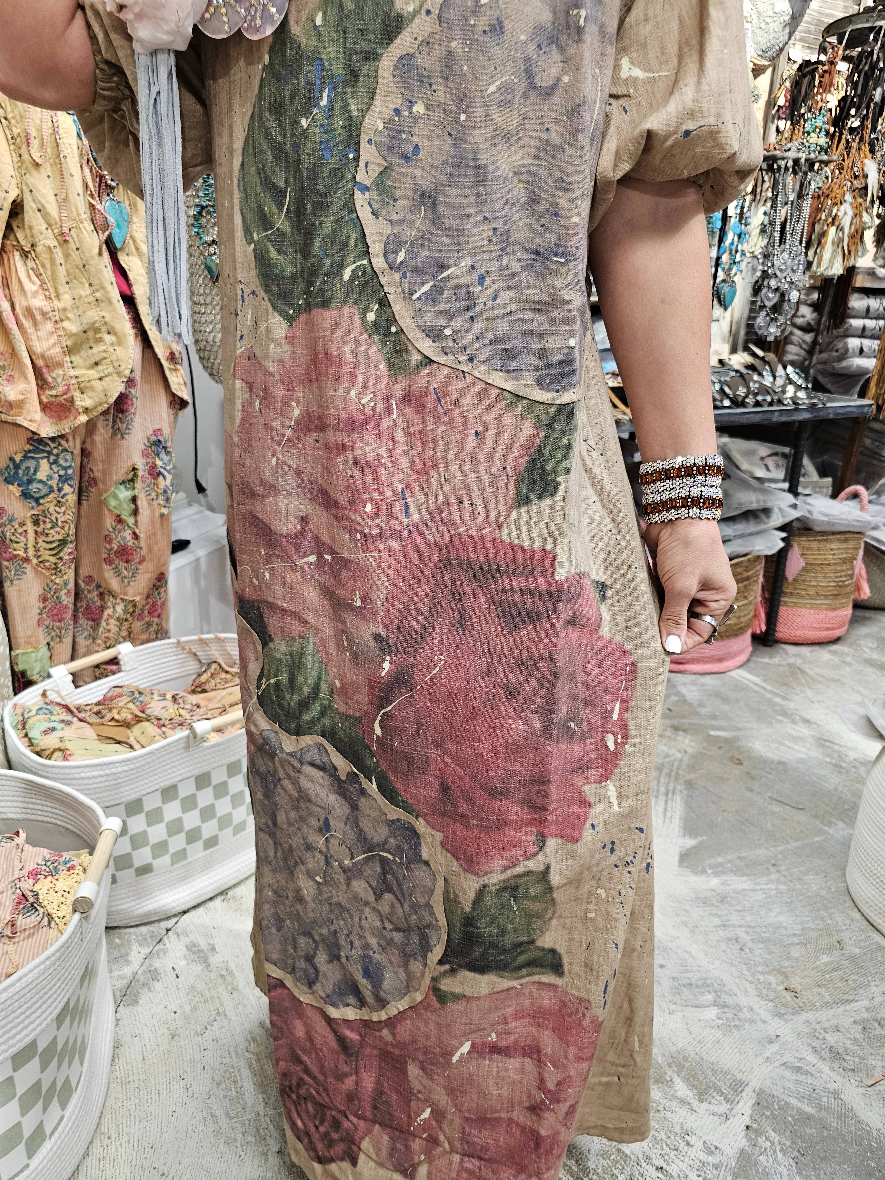 Linen Rose Dress