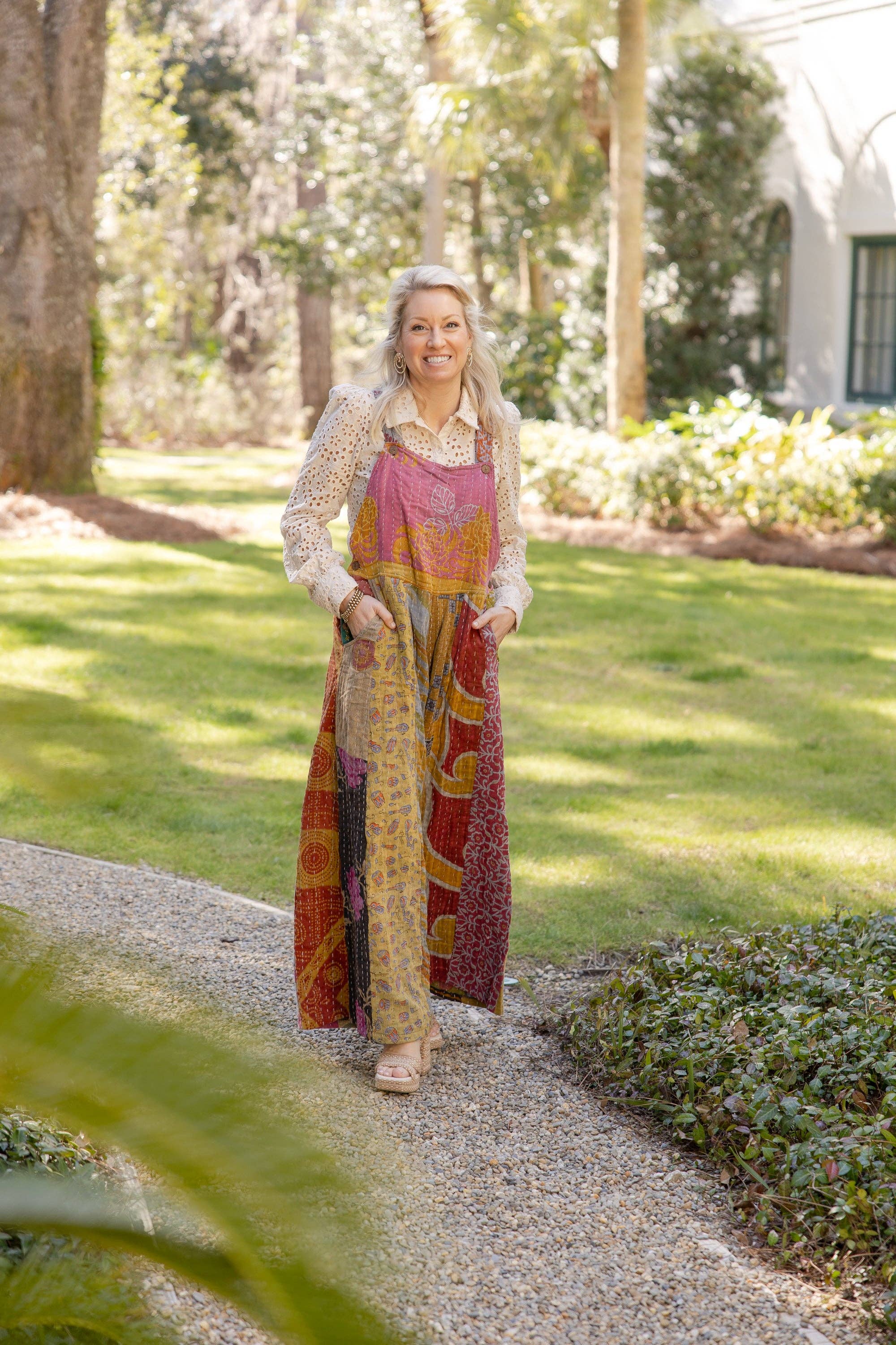Kantha Kaleidoscope Overalls: S/M
