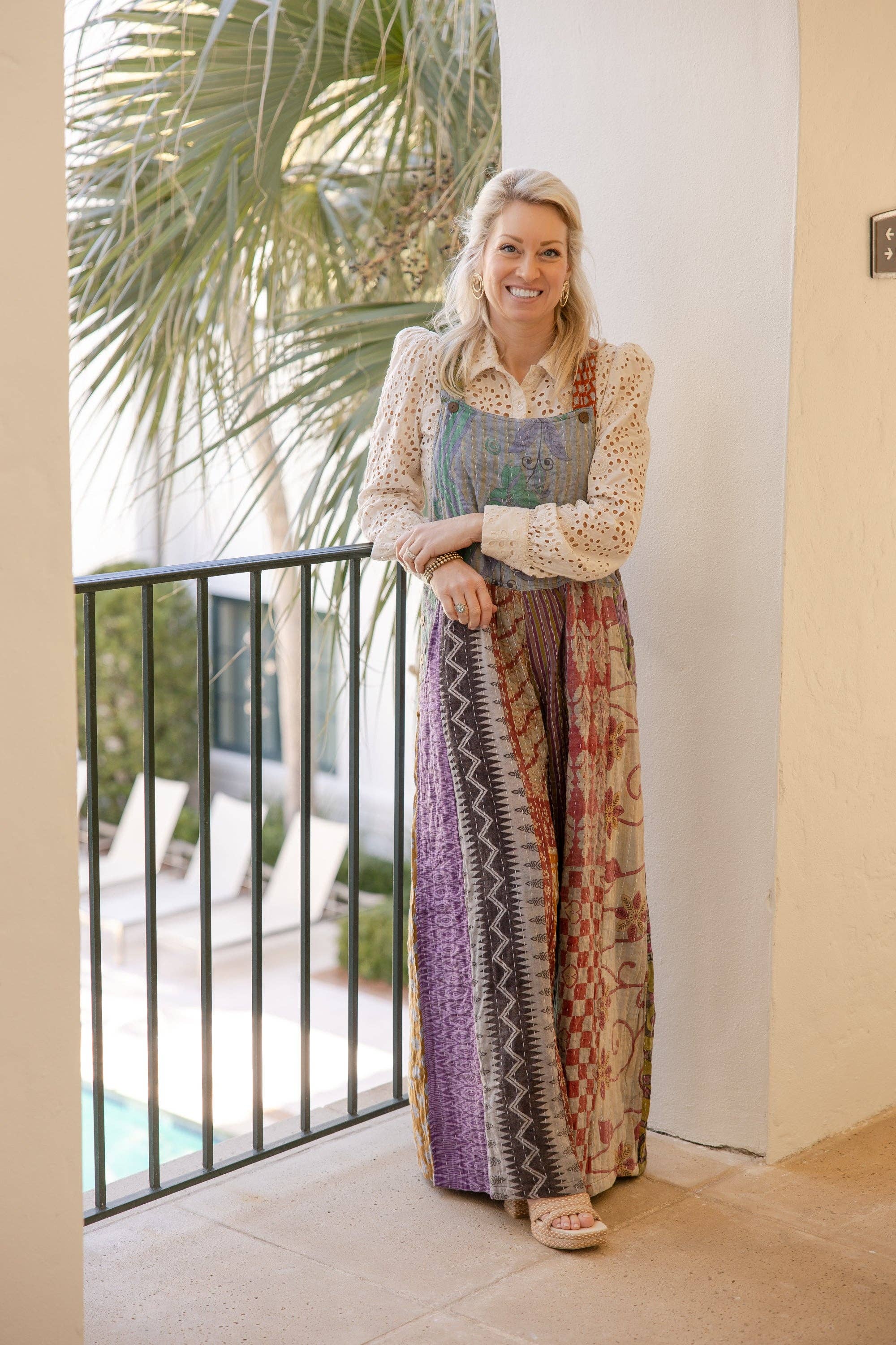 Gathered Threads Kantha Overalls: L/XL